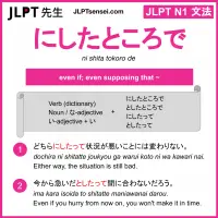ni shita tokoro de にしたところで jlpt n1 grammar meaning 文法 例文 learn japanese flashcards