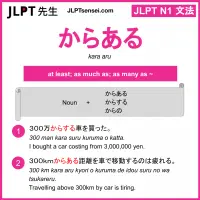kara aru からある jlpt n1 grammar meaning 文法 例文 learn japanese flashcards