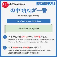 no naka de A ga ichiban の中でAが一番 jlpt n5 grammar meaning 文法例文 learn japanese flashcards