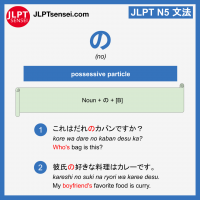 JLPT N5 Grammar: の (no) Possessive Particle Meaning – JLPTsensei.com