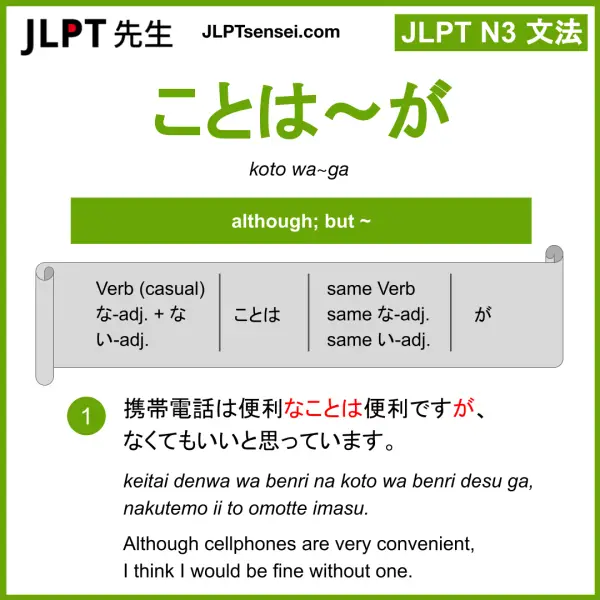 JLPT N3 Grammar: ことは~が (koto wa~ga) Meaning – JLPTsensei.com