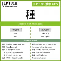 177 種 kanji meaning JLPT N3 Kanji Flashcard