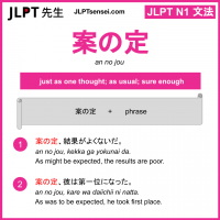 an no jou 案の定 あんのじょう jlpt n1 grammar meaning 文法 例文 learn japanese flashcards