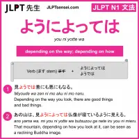 you ni yotte wa ようによっては jlpt n1 grammar meaning 文法 例文 learn japanese flashcards