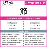 188 節 kanji meaning JLPT N1 Kanji Flashcard