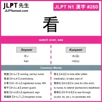 260 看 kanji meaning JLPT N1 Kanji Flashcard