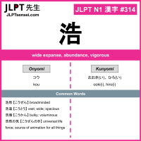 314 浩 kanji meaning JLPT N1 Kanji Flashcard
