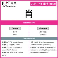 899 肖 kanji meaning JLPT N1 Kanji Flashcard